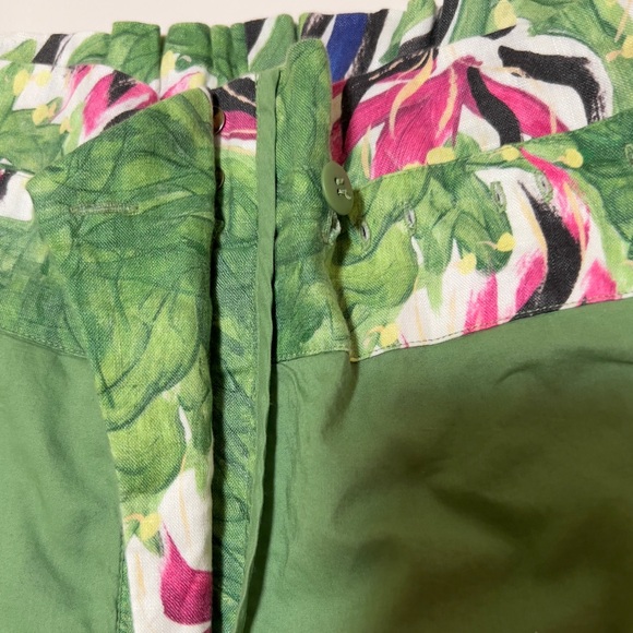 Aje Green Wide-leg Linen Eden Paperbag Mini Shorts Size 8 - Picture 8 of 14